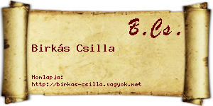 Birkás Csilla névjegykártya